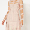 Fringe Party Dress Cut Out Long Sleeve Backless Summer Dress