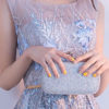 Illusion Floral Embroidered Jewel Sleeveless Bow A Line Tea Length Prom Dress - Image 5