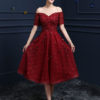 Lace Cocktail  Flower Beading Prom Party Dress
