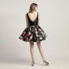 Little Black Prom Floral Print V-Neck Short Mini Party Summer Dress - Image 4