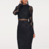 Long Sleeve Lace Dress Crewneck Shaping Midi Dress - Image 8