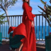 Long Sleeve Maxi Dress V Neck Party Dress Split Casual Dress - Image 6