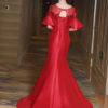 Mermaid Luxury Flowers Illusion Bell Sleeve Formal Evening Dress - Image 5