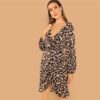 Multicolor Casual Leopard Print Belted Ruffle  Dress - Image 3