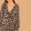 Multicolor Casual Leopard Print Belted Ruffle  Dress - Image 5