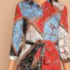 Multicolor Patchwork Print Shirt Dress - Image 5
