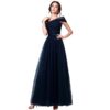 Navy Blue Prom Fashionable Cap Sleeves Mother evening Gowns