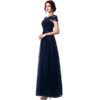Navy Blue Prom Fashionable Cap Sleeves Mother evening Gowns - Image 2