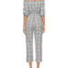 Off The Shoulder Jumpsuit Half Sleeve Plaid Casual Jumpsuit For Women - Image 3