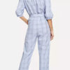 Off The Shoulder Jumpsuit Half Sleeve Plaid Casual Jumpsuit For Women - Image 5