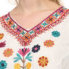 Oversized Boho V Neck Ethnic Embroidered Cotton Long Dress - Image 5