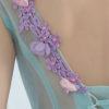 Pastel Blue Princess Pearl Flower Prom Dress - Image 5