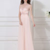 Peach Formal Evening Chiffon Beaded Prom Party Wedding Dress