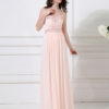 Peach Formal Evening Chiffon Beaded Prom Party Wedding Dress - Image 3