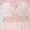 Peach Formal Evening Chiffon Beaded Prom Party Wedding Dress - Image 5
