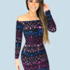 Printed Off The Shoulder Shaping Mini Dress - Image 2