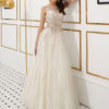 Prom Luxury Tulle Beaded Cutout Maxi Formal Occasion Dress - Image 3