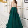 Prom Satin Beaded Luxury Cold Shoulder Formal Evening Gowns - Image 2