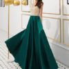 Prom Satin Beaded Luxury Cold Shoulder Formal Evening Gowns - Image 3