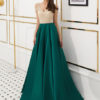 Prom Satin Beaded Luxury Cold Shoulder Formal Evening Gowns - Image 4