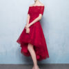 Red Lace High Low Prom Cocktail Party Dresses - Image 2