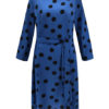 Round Neck Polka Dot Tie Waist Long Dress - Image 7