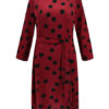 Round Neck Polka Dot Tie Waist Long Dress - Image 9