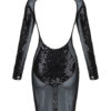 Sequin Long Sleeve Backless Sheer Sexy Bodycon Dress - Image 6