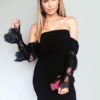 Sexy Club Dress Sleeveless Sequins Fringe Salmon Party Dress - Image 4