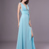 Sexy Evening Dresses Formal High Split Aqua V Neck Plunging Backless Prom Dress - Image 2