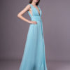 Sexy Evening Dresses Formal High Split Aqua V Neck Plunging Backless Prom Dress - Image 5