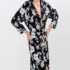 Sexy V-neck Floral Printed  Button Split Maxi Women Dress - Image 3