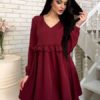 Sexy V-neck Ruffle Mini Straight Dress Women Dress