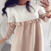 Sexy V-neck Ruffle Mini Straight Dress Women Dress - Image 10