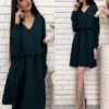 Sexy V-neck Ruffle Mini Straight Dress Women Dress - Image 4