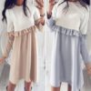 Sexy V-neck Ruffle Mini Straight Dress Women Dress - Image 8