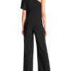 Wide Leg Jumpsuit Short Sleeve One Shoulder Jumpsuit For Women - Image 2