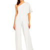 Wide Leg Jumpsuit Short Sleeve One Shoulder Jumpsuit For Women - Image 8