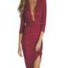 Split Midi Women Long Sleeve Bodycon Dress - Image 10
