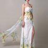 Split Strapless Silk Like Satin Prom Dress