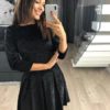 Spring Velvet Mini Dress Women Casual Three Quarter Sleeve Party Dress - Image 10