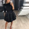 Spring Velvet Mini Dress Women Casual Three Quarter Sleeve Party Dress - Image 11