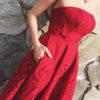 Strapless Floor Length Party Dress With Detachable Shawl - Image 3