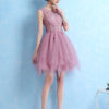 Cocktail Lace Applique Prom Homecoming Dress - Image 4
