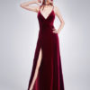 Velvet Prom Evening Floor Length Formal Slip Dress