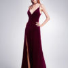 Velvet Prom Evening Floor Length Formal Slip Dress - Image 2