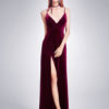 Velvet Prom Evening Floor Length Formal Slip Dress - Image 3