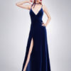Velvet Prom Evening Floor Length Formal Slip Dress - Image 7