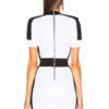 Plunging Short Sleeve Two Tone Shaping Bodycon Dress - Image 4