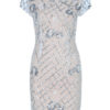 White Party Dress Sequined Short Sleeve Round Neck Bodycon Dress - Image 2